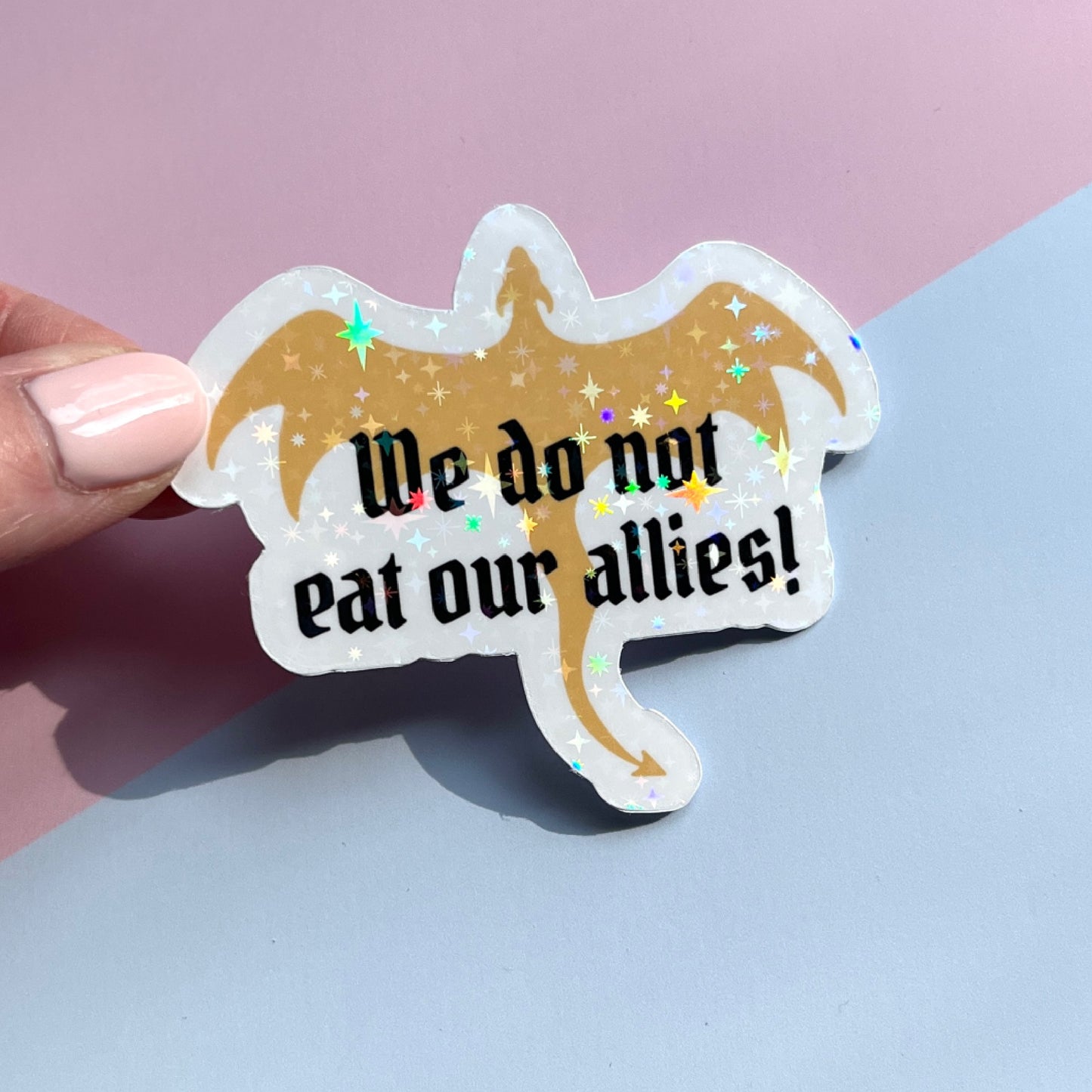 Golden Dragon Quote Sparkly Vinyl Sticker