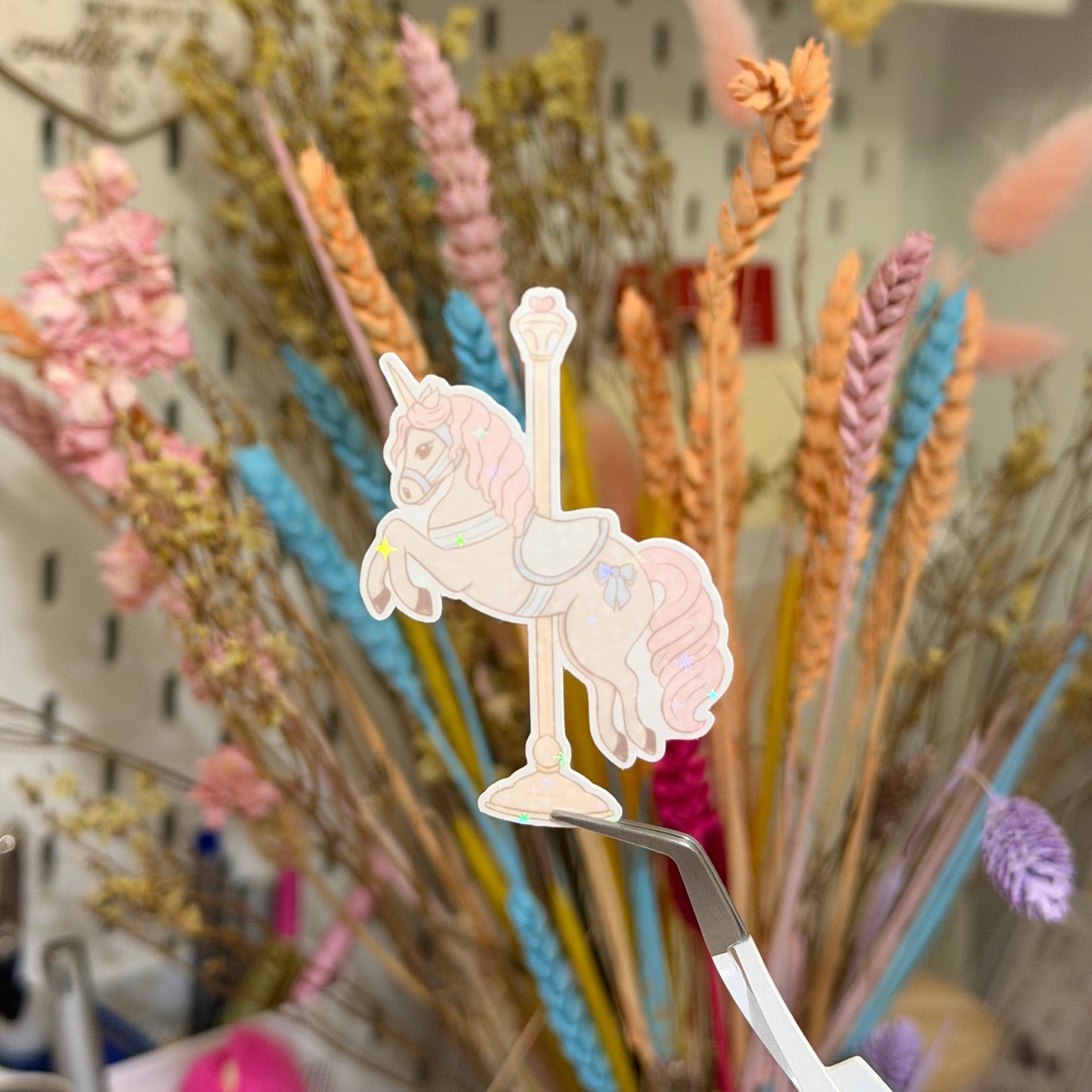 Carnival Horse Sparkly Vinyl Sticker