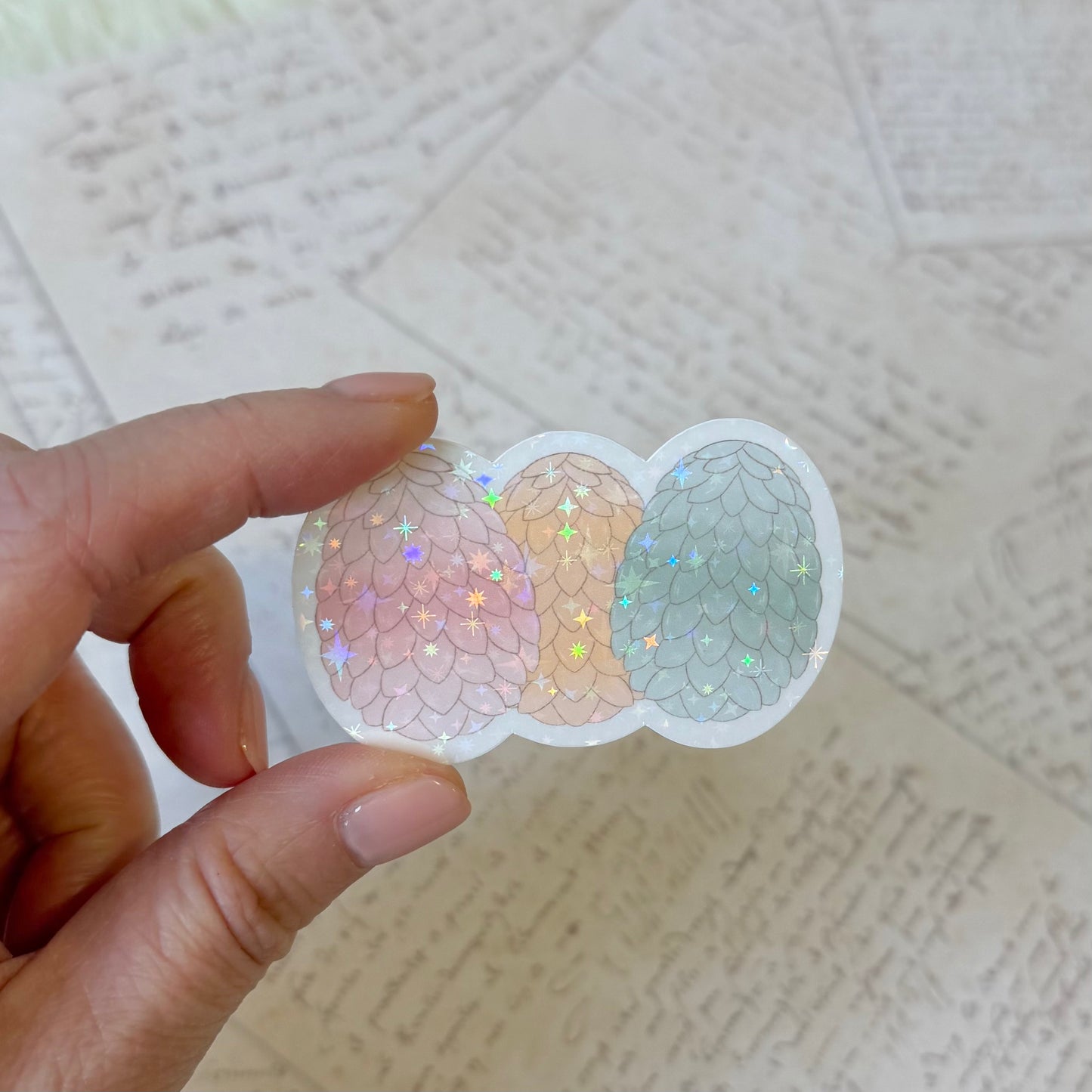 Dragon Eggs Sparkly Vinyl Sticker