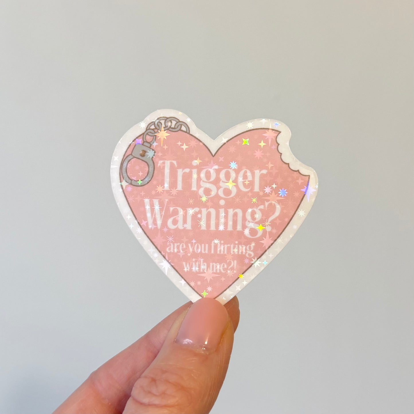 Trigger Warning Sparkly Vinyl Sticker