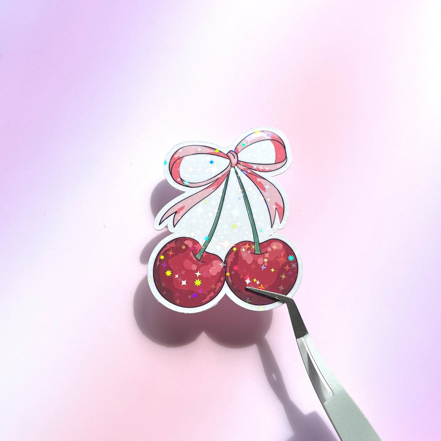 Sweet Cherry Sparkly Vinyl Sticker