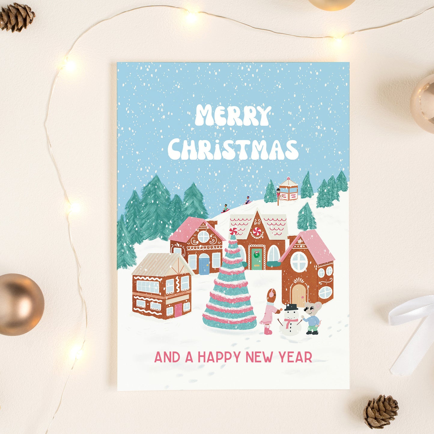 Pastel Christmas Card Collection - Set of 6 A6 Festive Greeting Cards