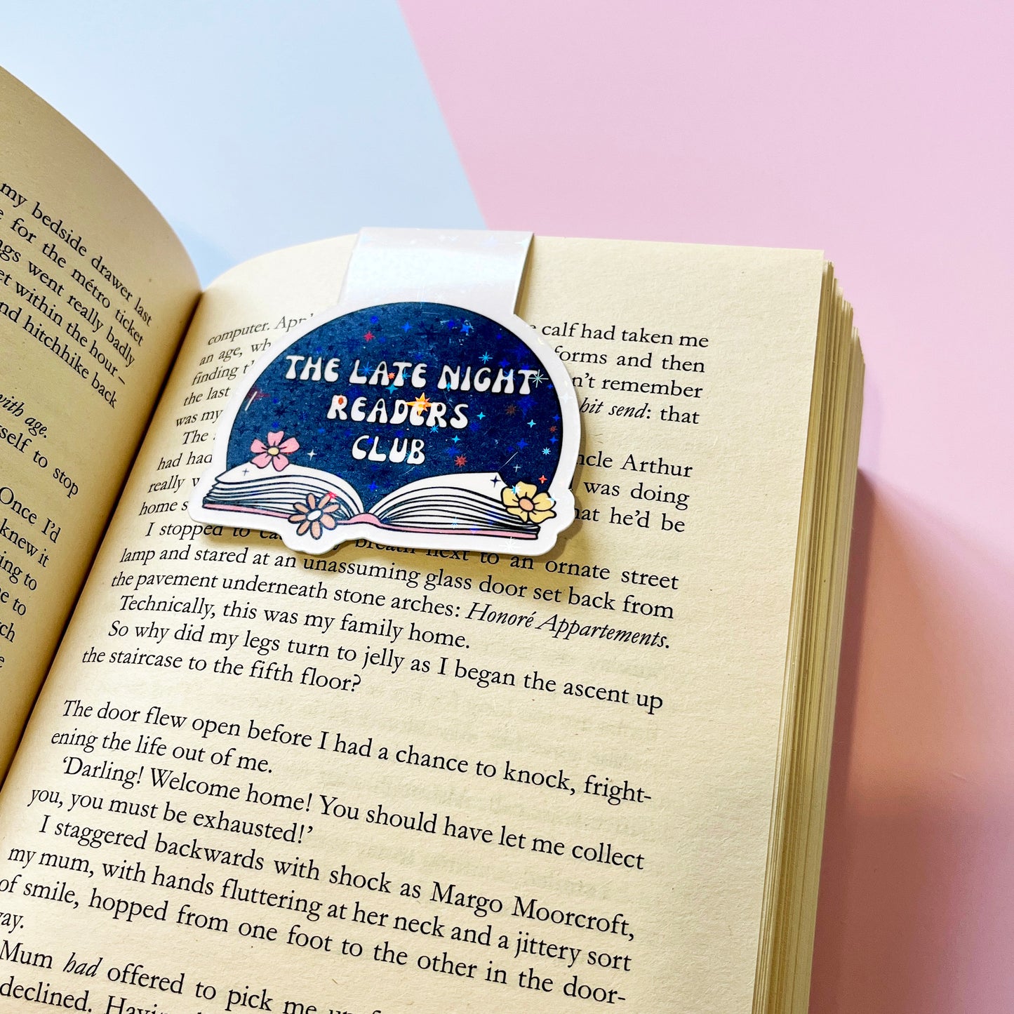 Late Night Readers Club Sparkly Magnetic Bookmark