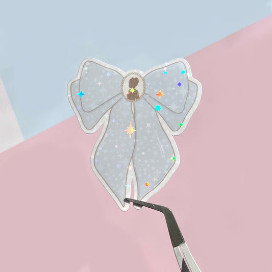 Gothic Pastel Bow Sparkly Vinyl Sticker