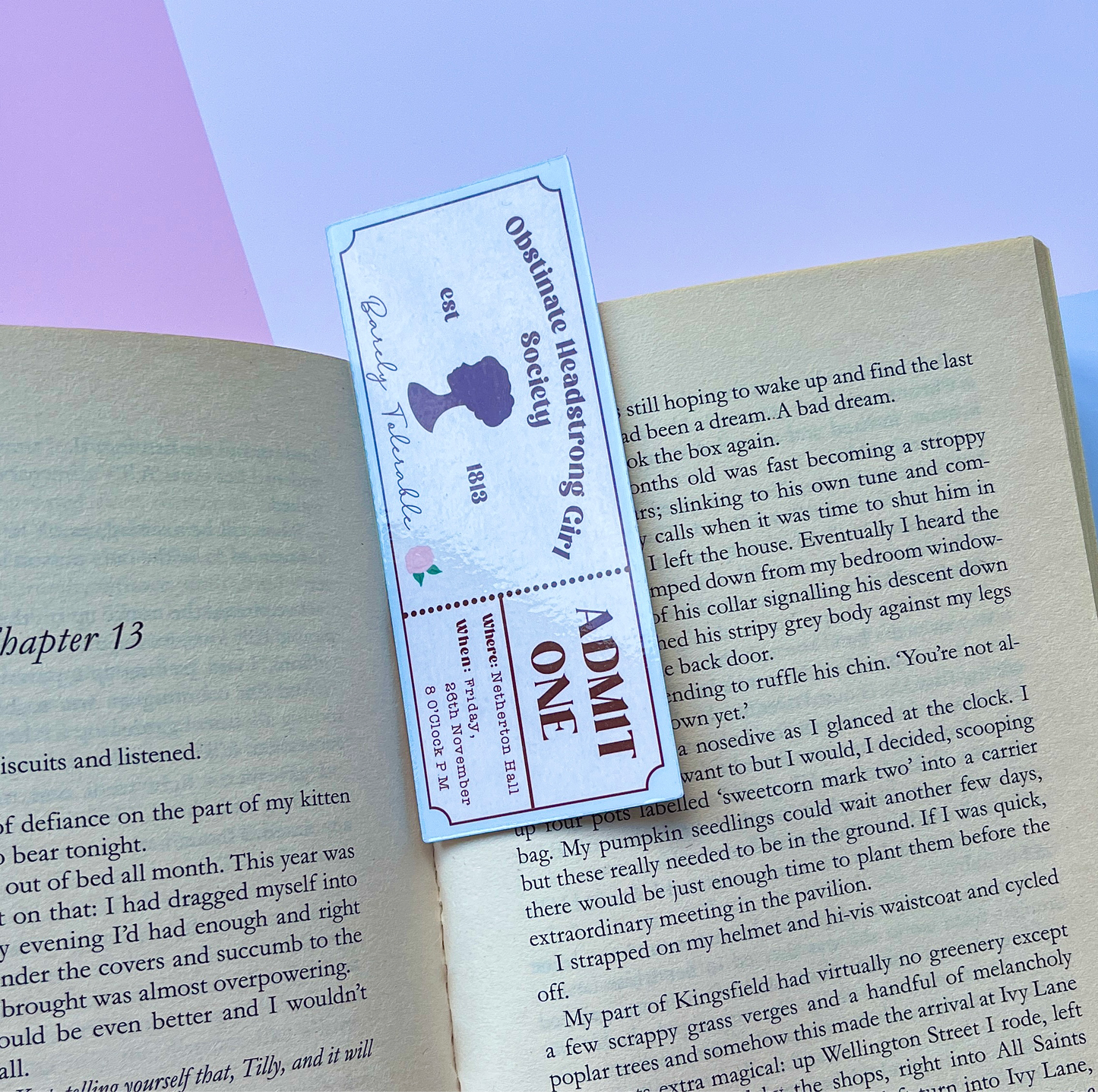 Obstinate Headstrong Girl Society - Ticket Bookmark