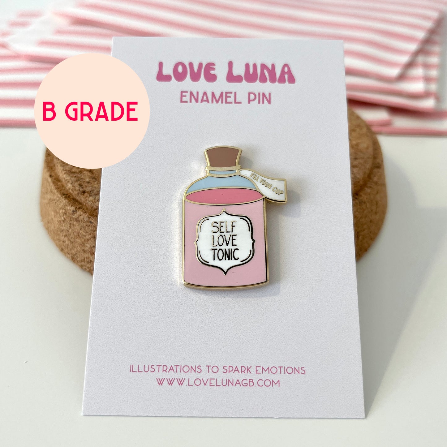 SECONDS - Self Love Tonic Enamel Pin - B GRADE