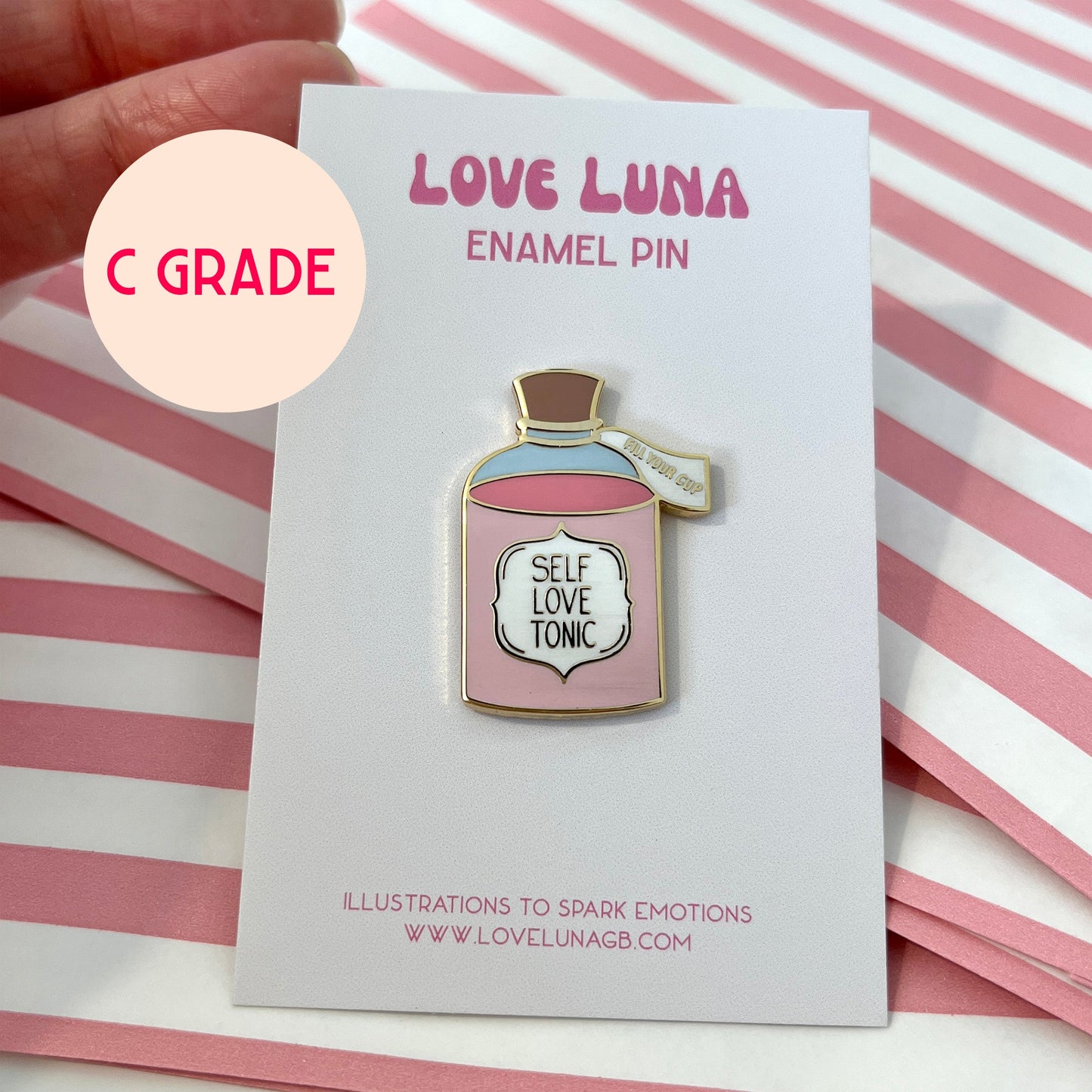 SECONDS - Self Love Tonic Enamel Pin - C GRADE