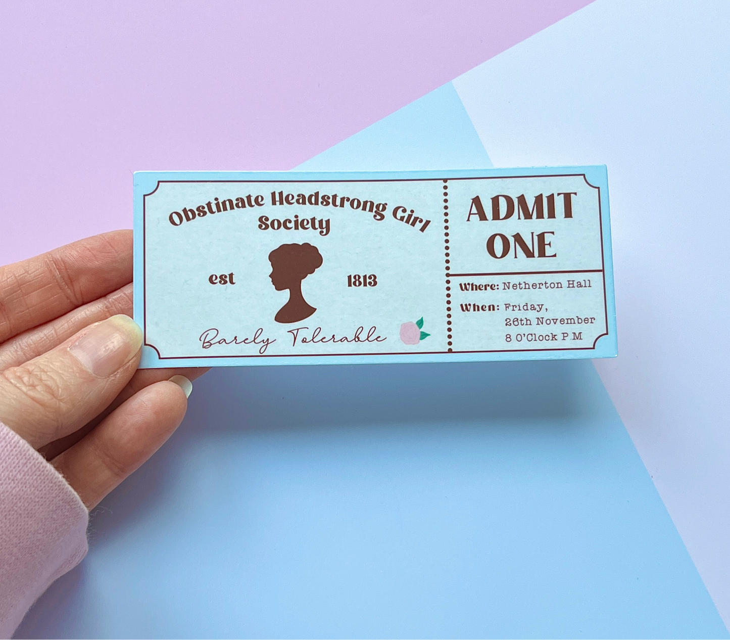 Obstinate Headstrong Girl Society - Ticket Bookmark