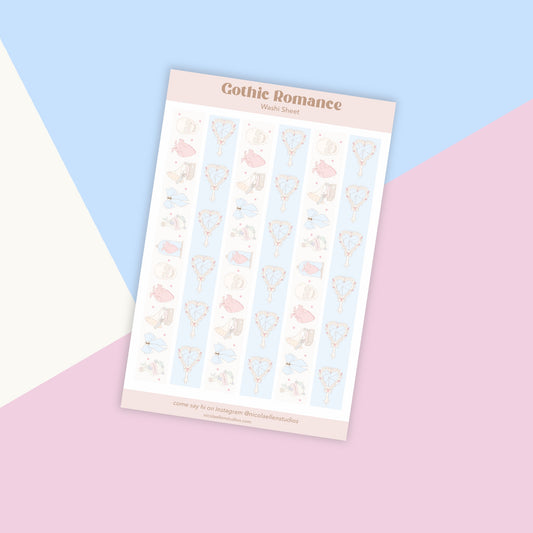 Gothic Romance Washi Strip Sheet
