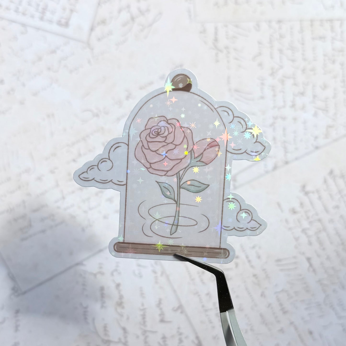 Rose Sparkly Vinyl Sticker