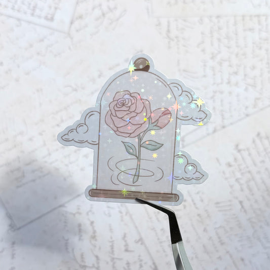 Rose Sparkly Vinyl Sticker
