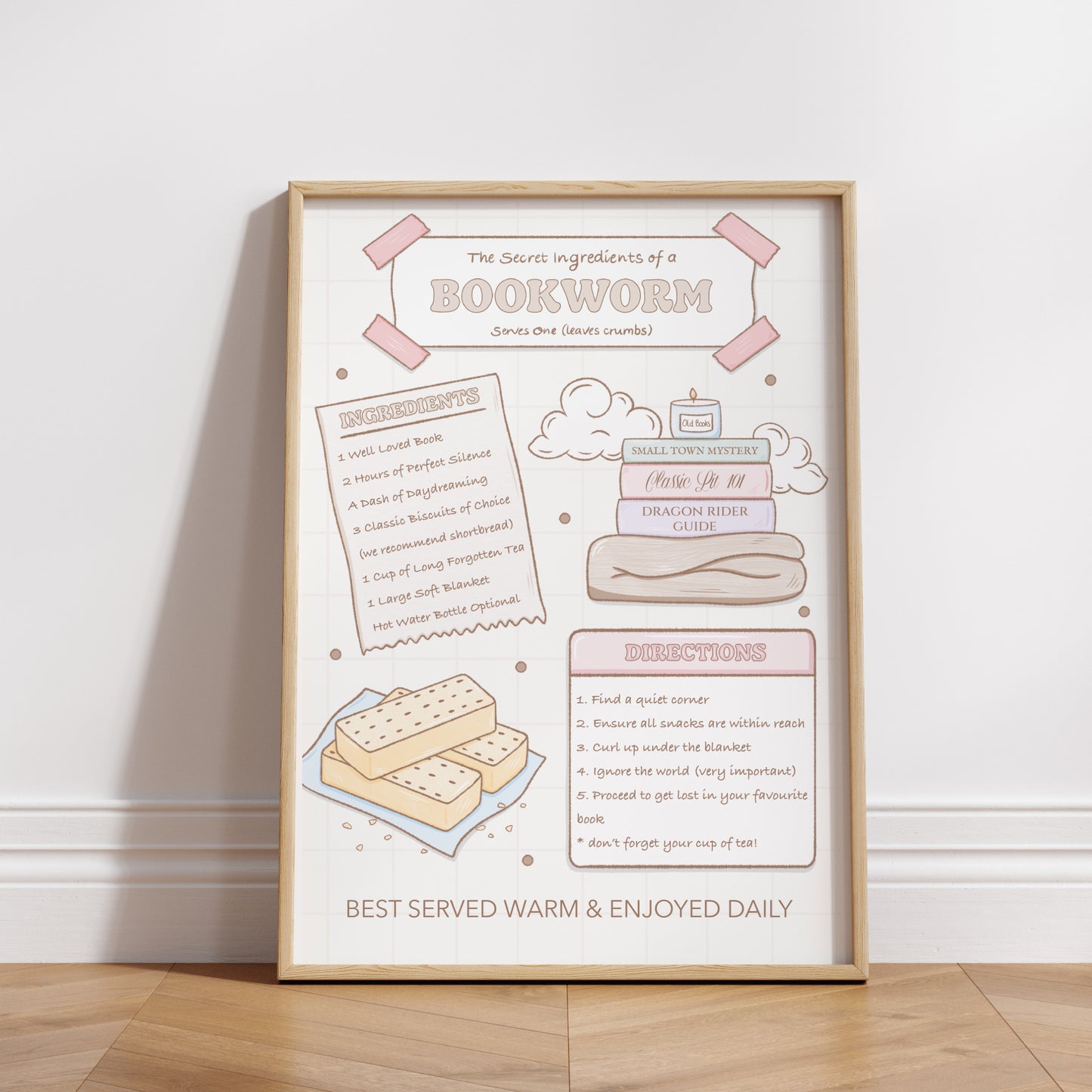 Ingredients of a Bookworm Art Print