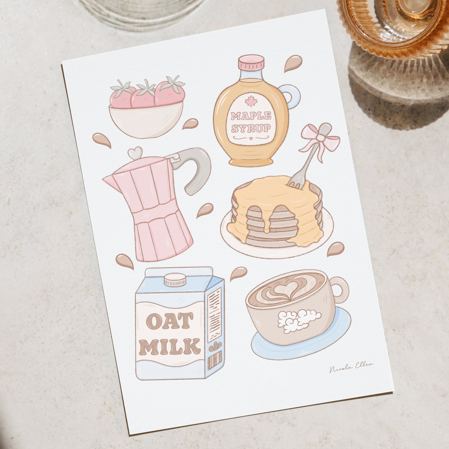 Pancakes & Coffee Art Print