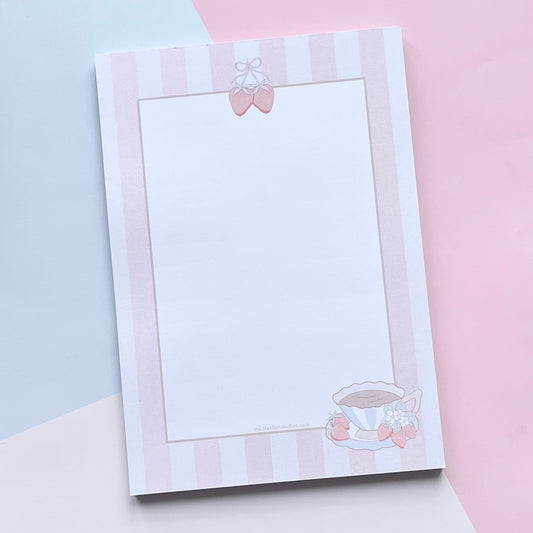 A5 Strawberries and Tea Notepad