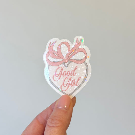 Good Girl Sparkly Vinyl Sticker