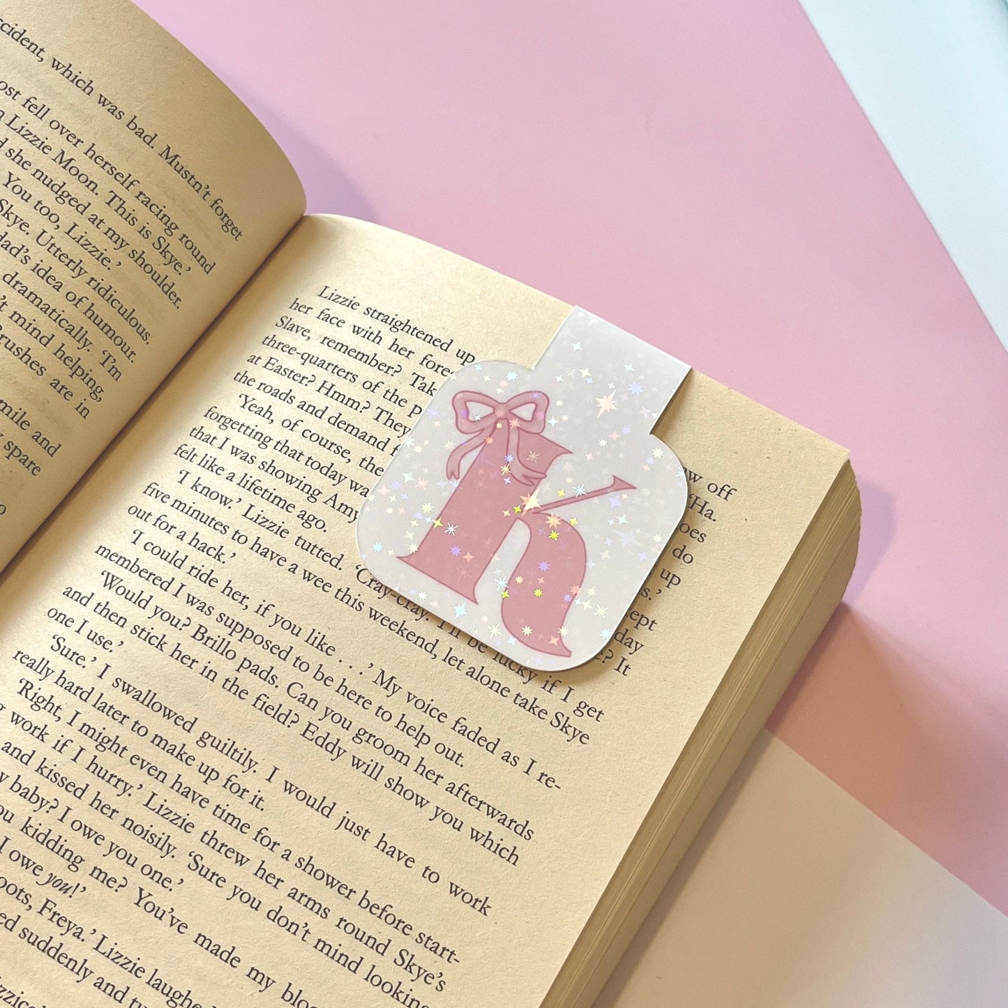 Sparkle Monogram Magnetic Bookmark