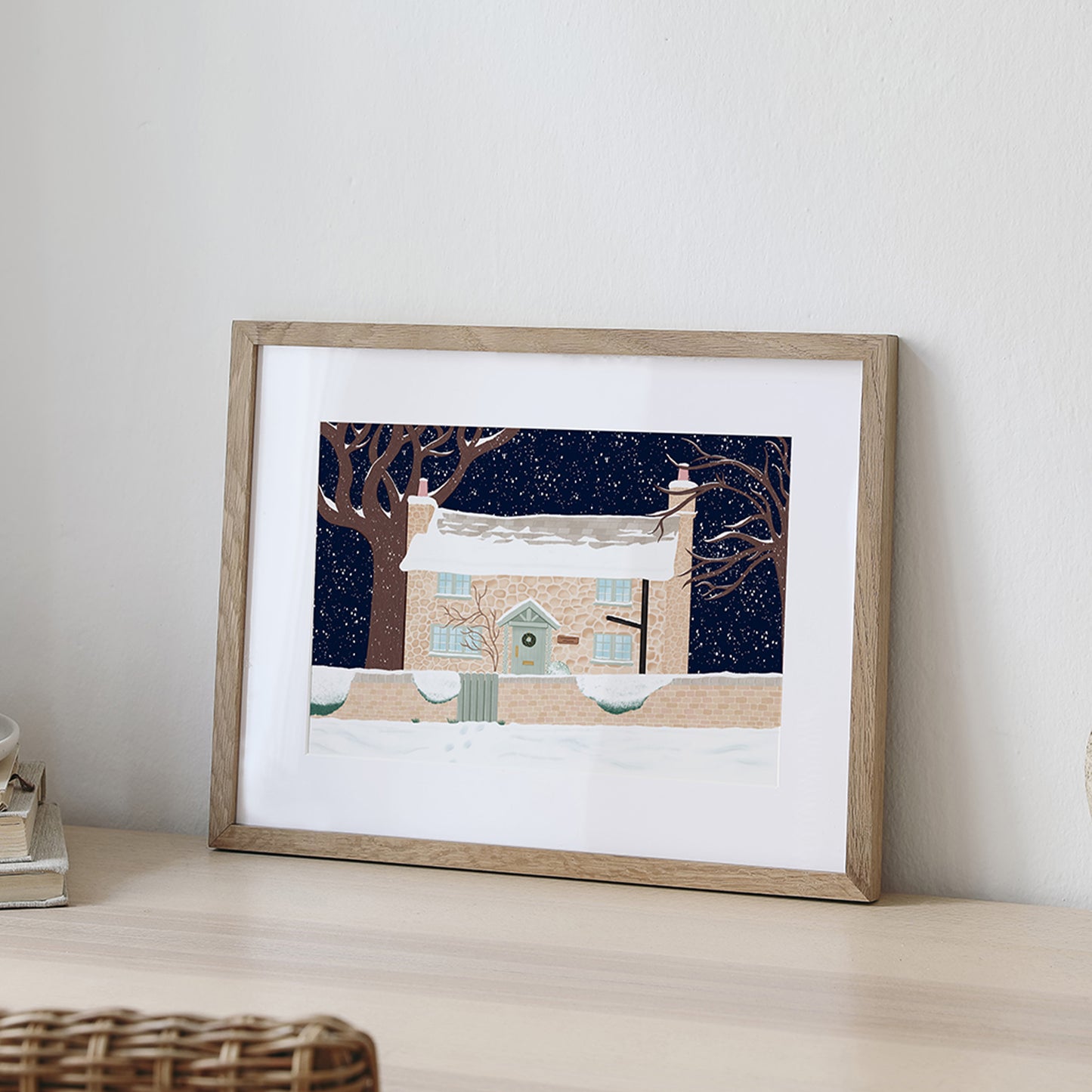 The Holiday Cottage - Christmas Art Print