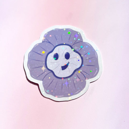 Purple Pansy Sparkly Vinyl Sticker