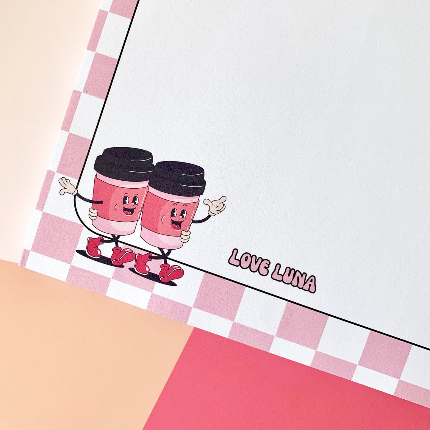 Pink Retro Coffee Lover Notepads