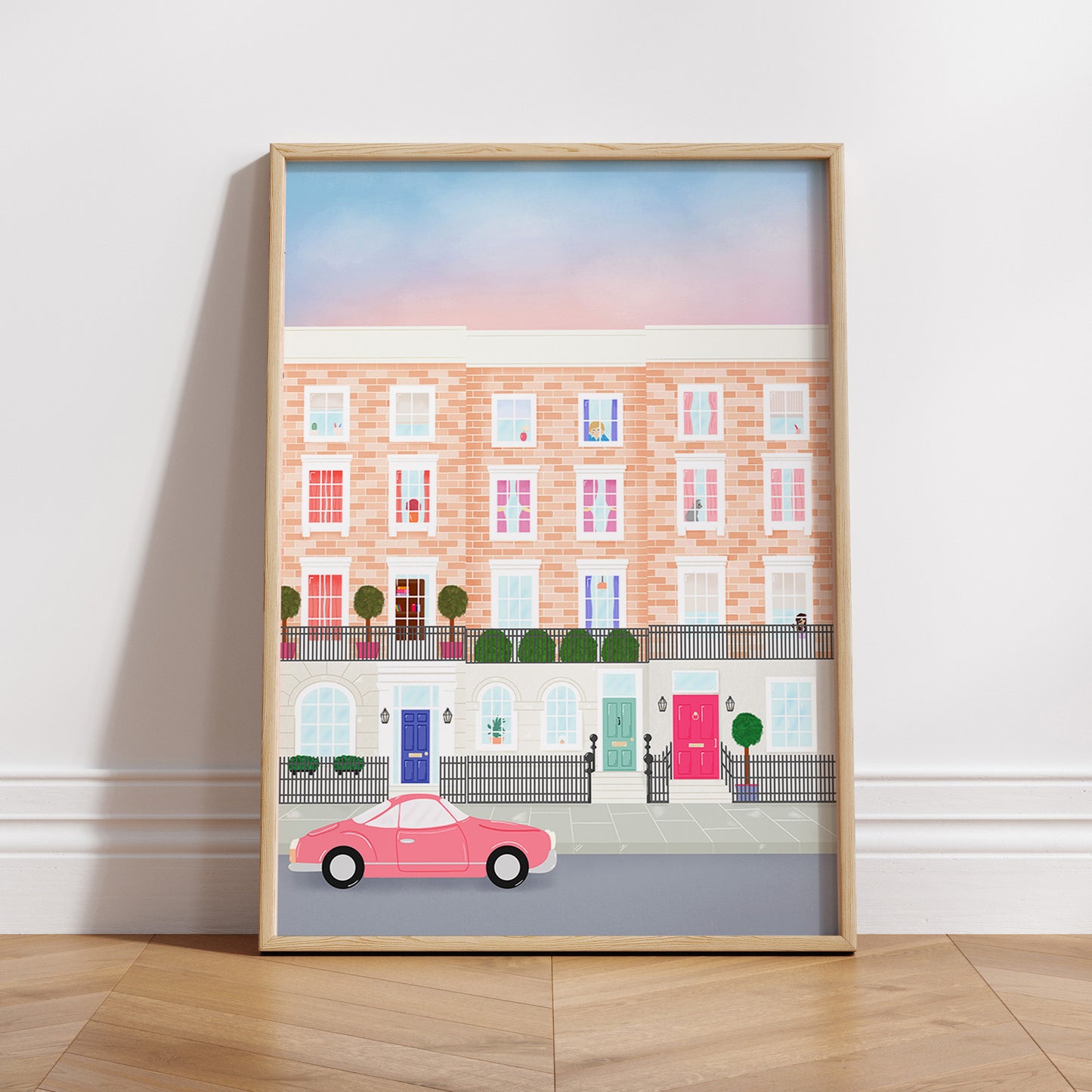 Sunrise in Chelsea, London Neighbourhood Illustration