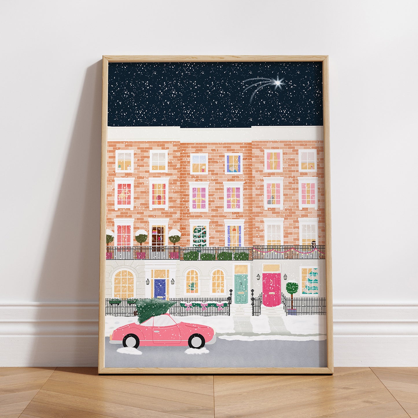 Wishing on a Star in Chelsea, London at Night Illustration