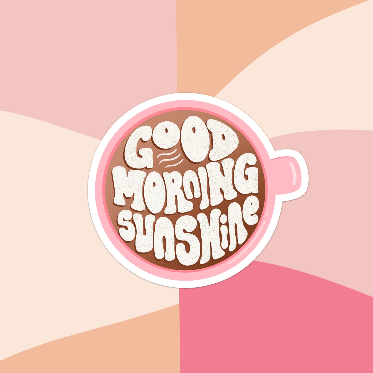 Good Morning Sunshine Coffee Cup Glossy Vinyl Sticker