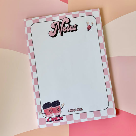 Pink Retro Coffee Lover Notepads